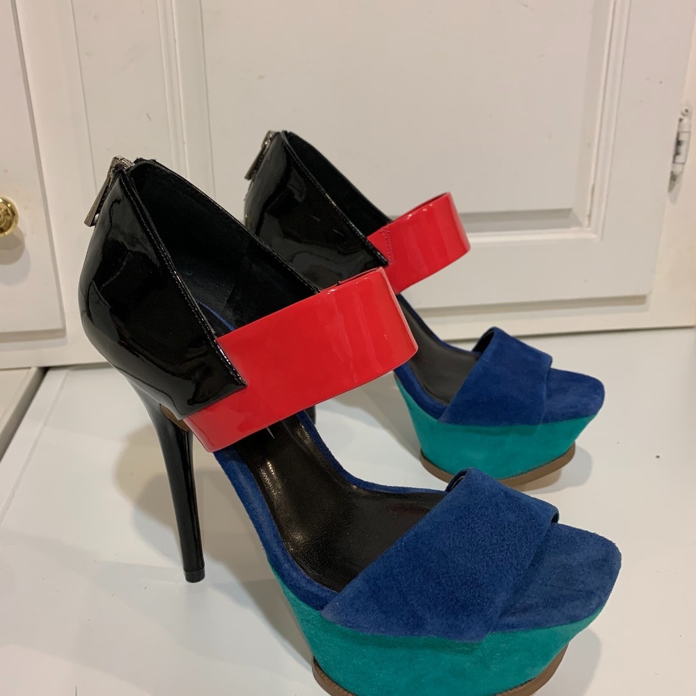 Jessica Simpson multi-colored high heels, size 7.5